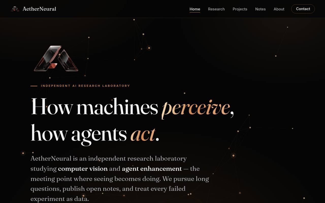 AetherNeural homepage
