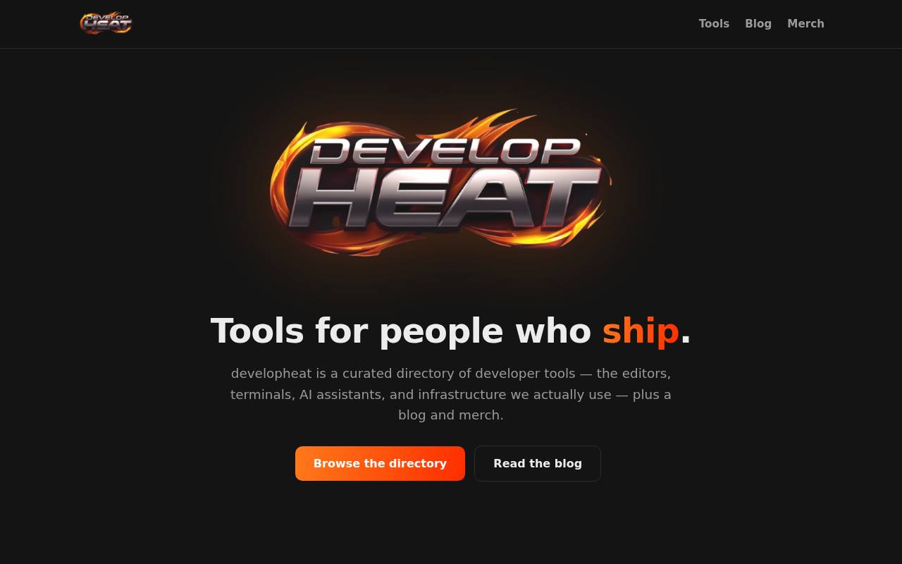 DevelopHeat homepage